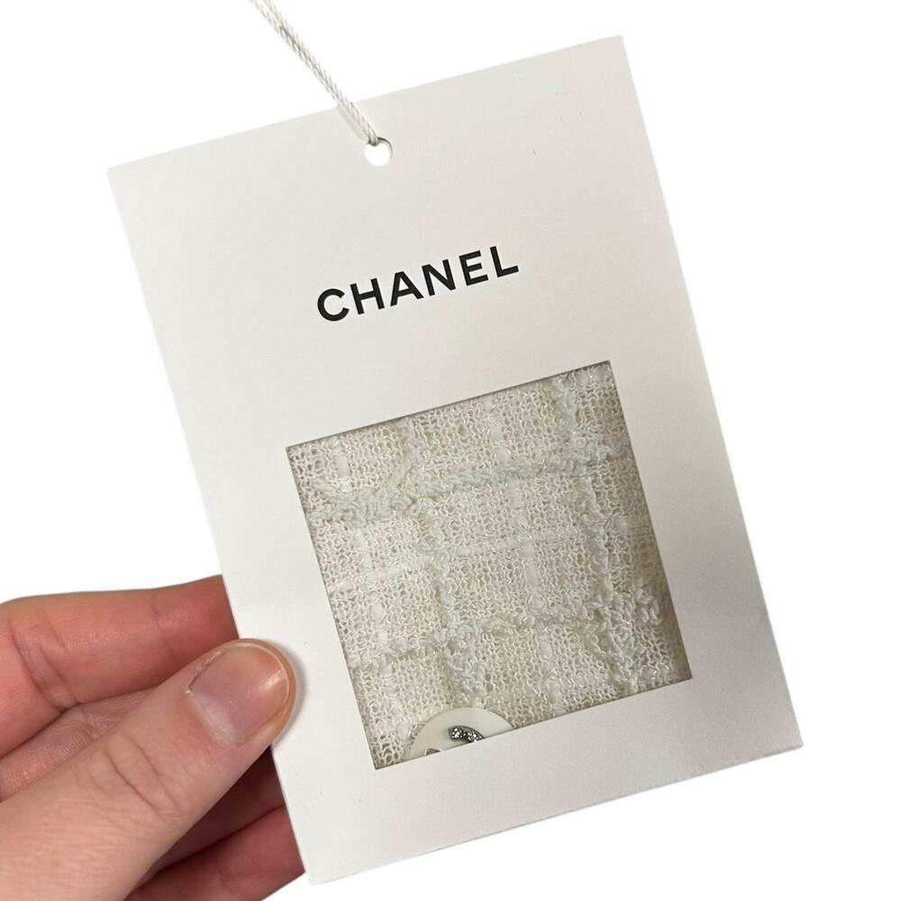 NWT Chanel White Cruise Collection Tweed & Lace Mini Dress Womens 36 / US 4 - Picture 5 of 12